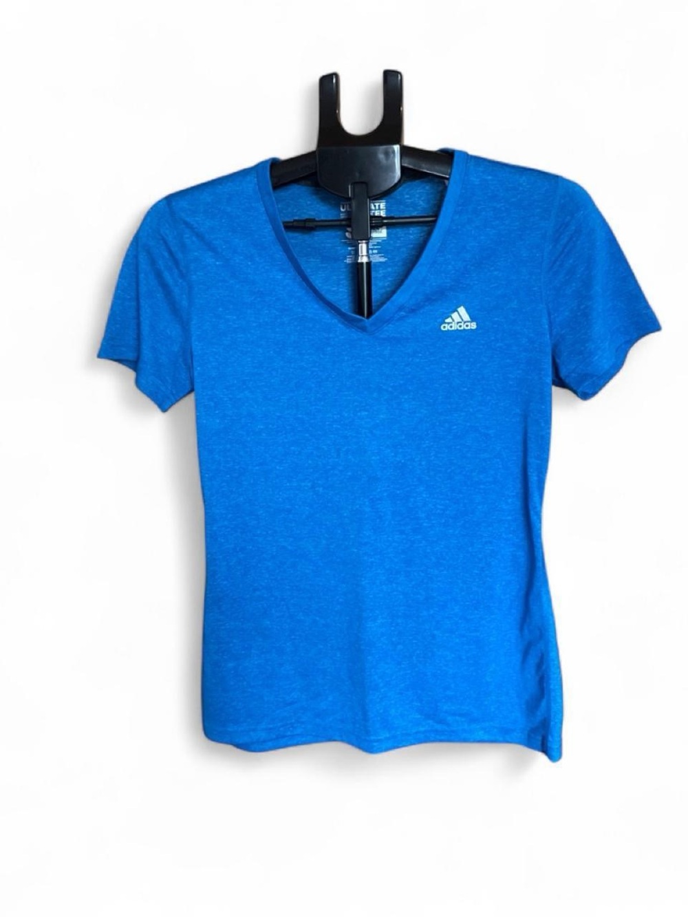 adidas Women's Bright Blue V-Neck Short Sleeve Tee